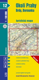 Turistická mapa Okolí Prahy, Brdy, Berounka 1:100 000